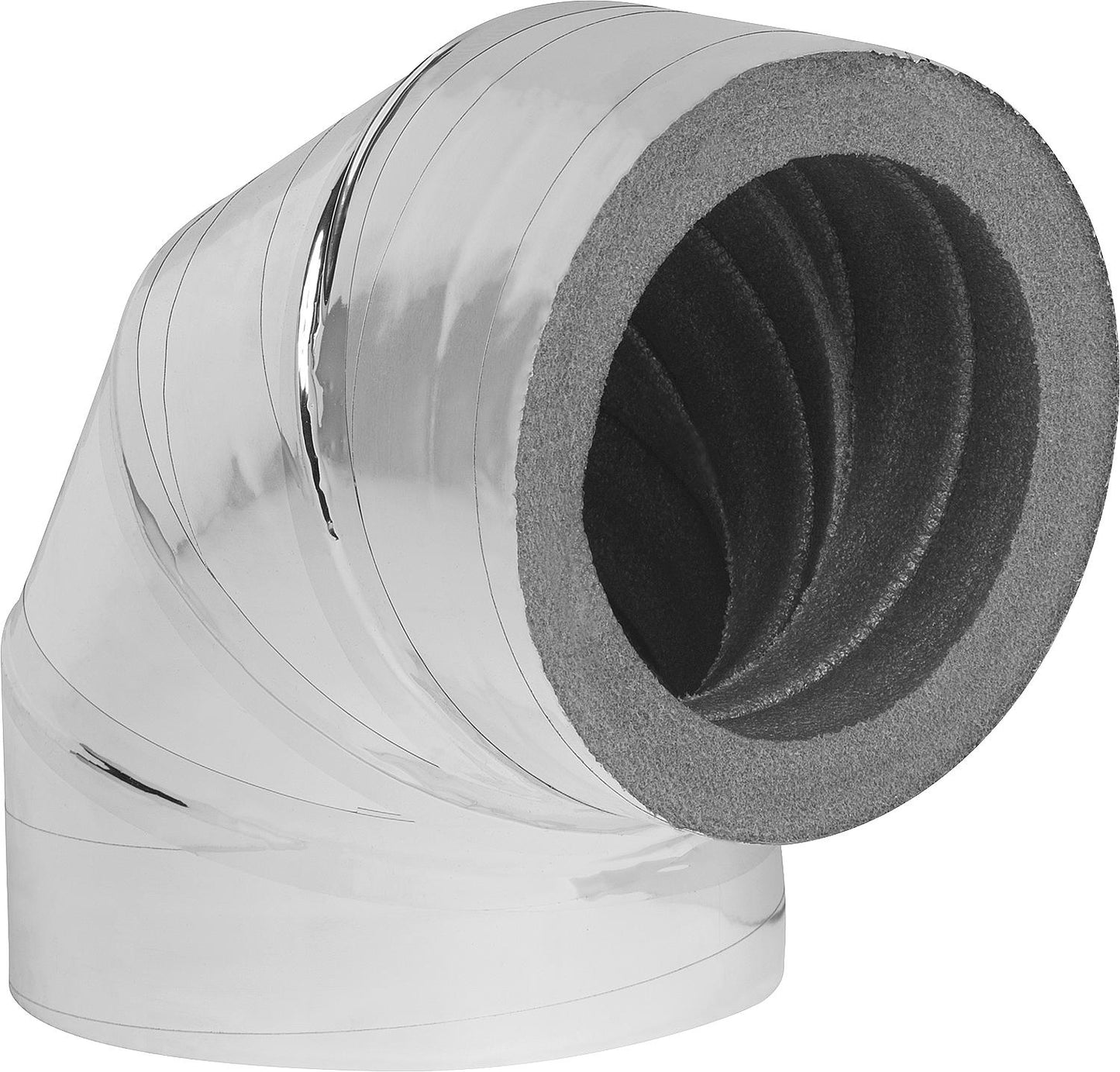 Insulation bend 90°, DN200 with aluminum coating, 20mm wall thickness.