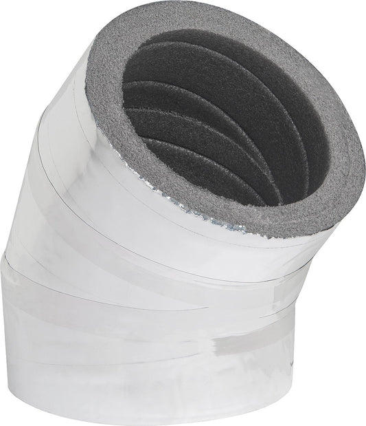 Insulation bend 45°, DN200 with aluminum coating, 20mm wall thickness.