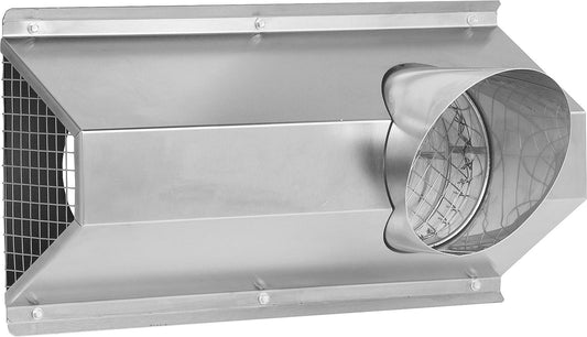 Outdoor hood Duo DN200 combined, brushed stainless steel, right/left reversible