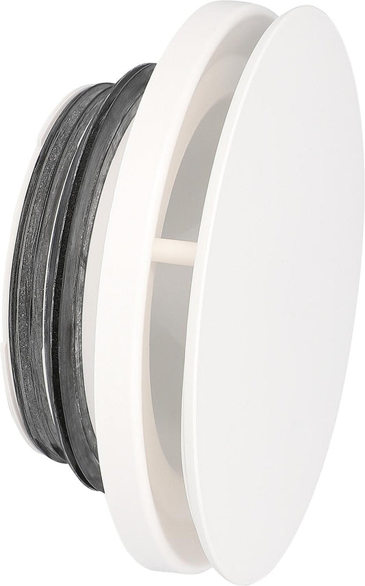 Supply and exhaust air disc valve 125 mm, white plastic