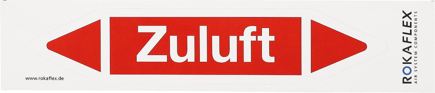 Universal flow direction arrow for supply air, blue, self-adhesive, pack of 25.