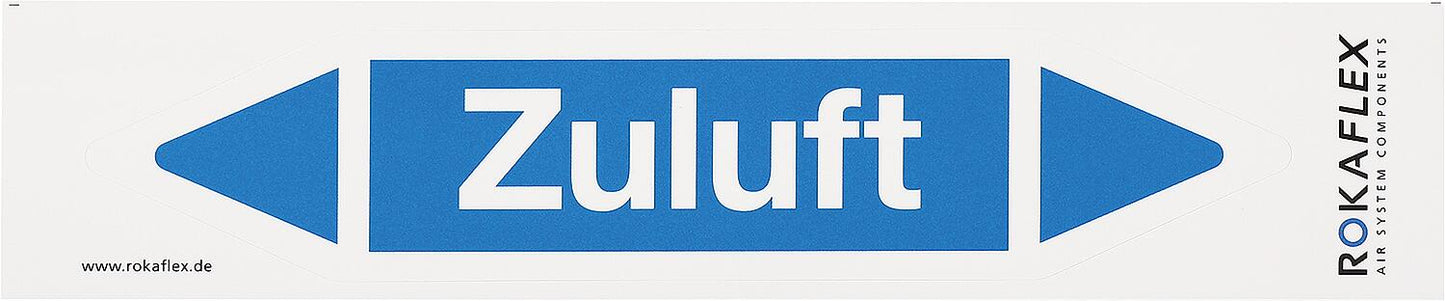 Universal flow direction arrow for supply air, blue, self-adhesive, pack of 25.