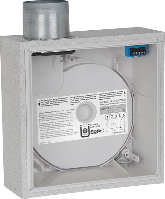 Boîtier encastré Helios pour ventilation de pièce unique ELS-GUB