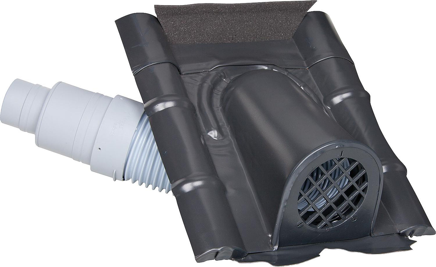 Concrete-type ventilation hood with PVC hose, black-grey