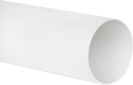Round pipe DN 150, 1m white with socket