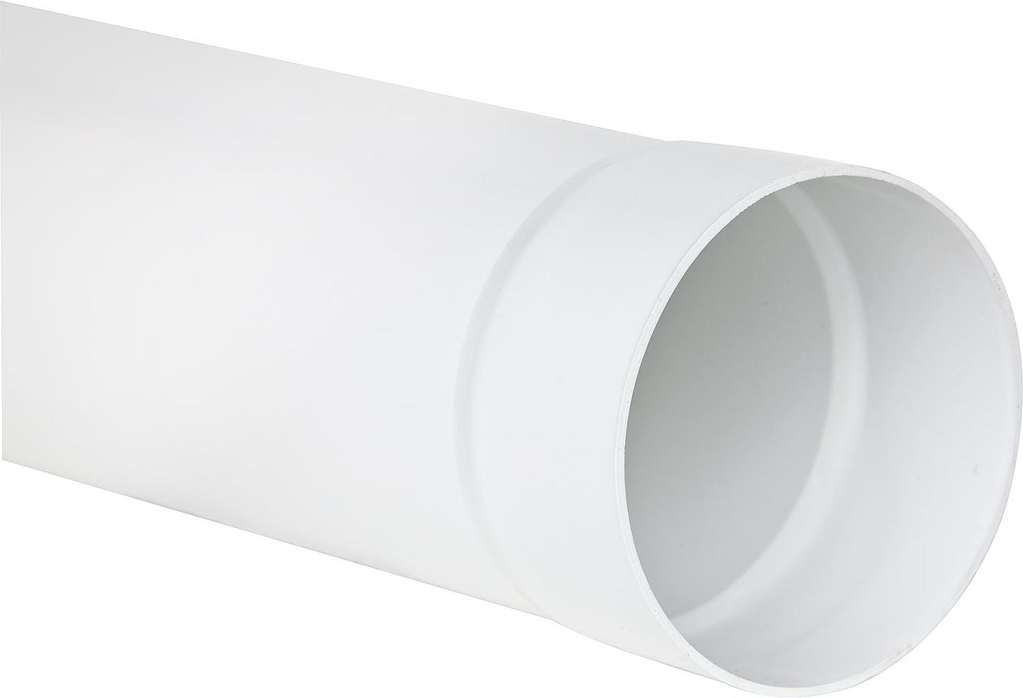 Round pipe DN 150, 1m white with socket