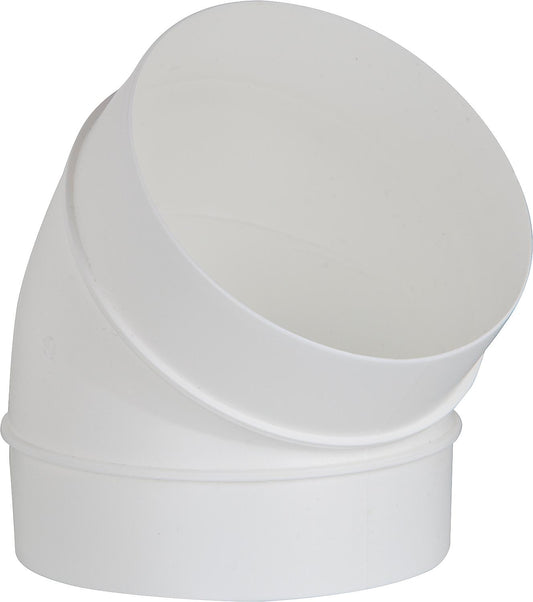 Round pipe bend DN 125, 45° white