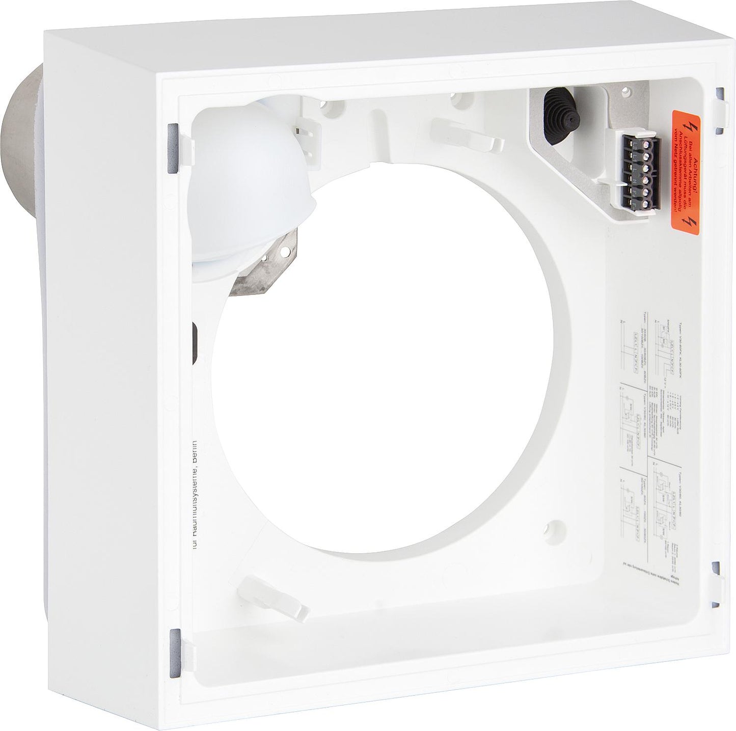 Boîtier en saillie Lunos Silvento 3/AP-B, raccord de vidange DN80, face arrière, avec protection incendie