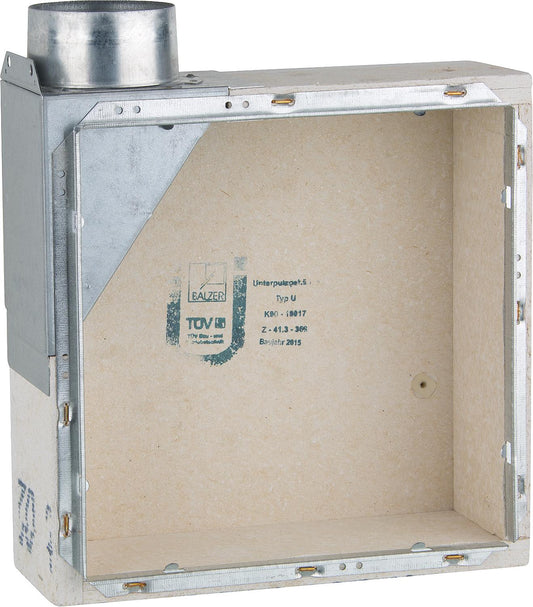 Boîtier encastré EVENES Type U avec buse d'échappement latérale NW75, avec protection incendie