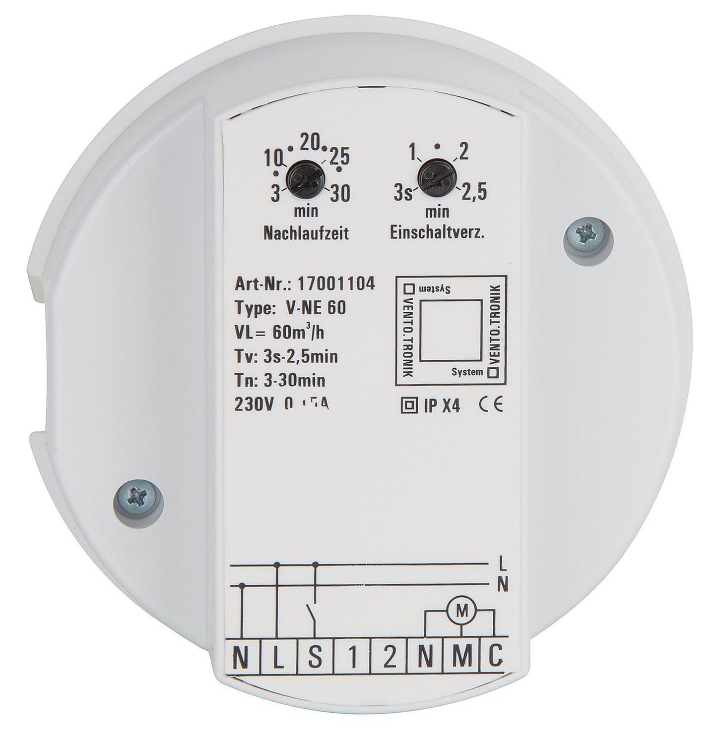 EVENES V-NF30/60 2-stage control module, overrun + switch-on delay, humidity control