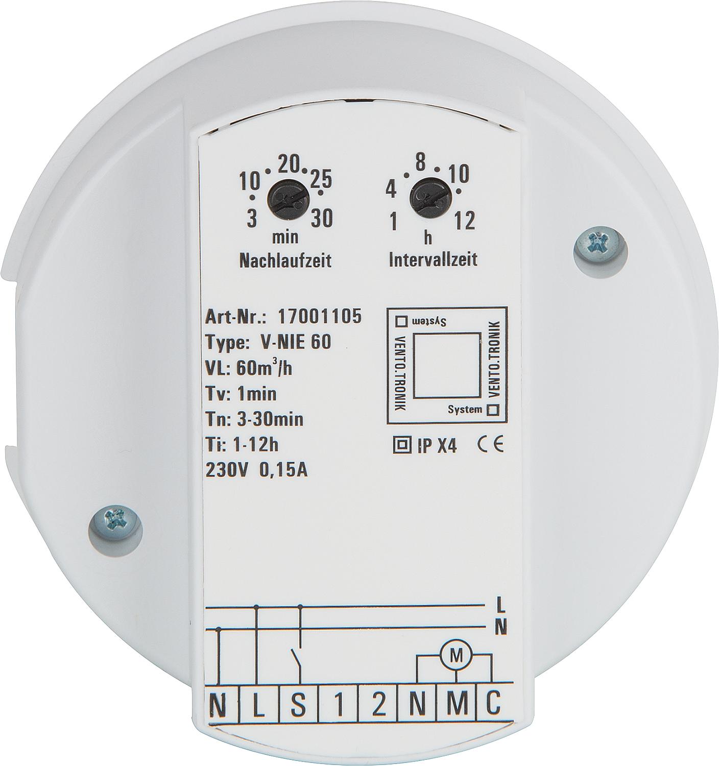 EVENES V-NF30/60 2-stage control module, overrun + switch-on delay, humidity control