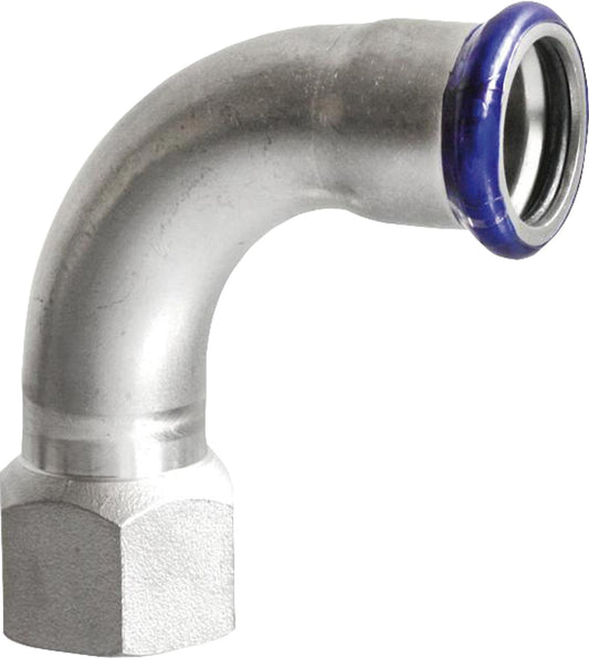 Stainless steel press fitting M-profile transition bend 90°, (i/IG), 28 mm x DN32 (1 1/4")