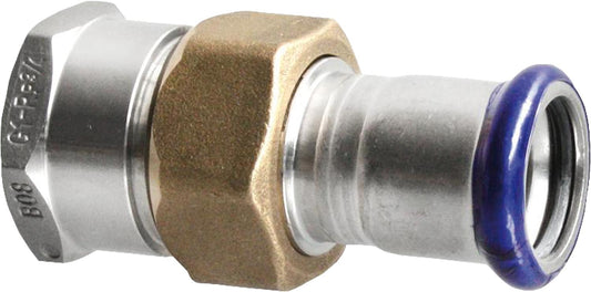 Stainless steel press fitting M-profile through-connection, (i/IG), 54 mm x 2"