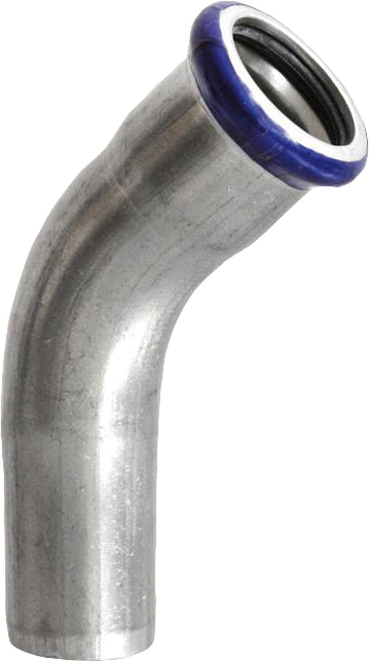 Stainless steel press fitting M-contour insertion elbow 45°, i/a, DN 108