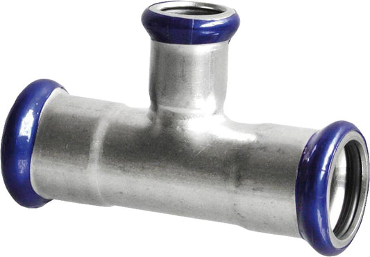 Stainless steel press fitting M-profile tee reduced 54-18-54mm