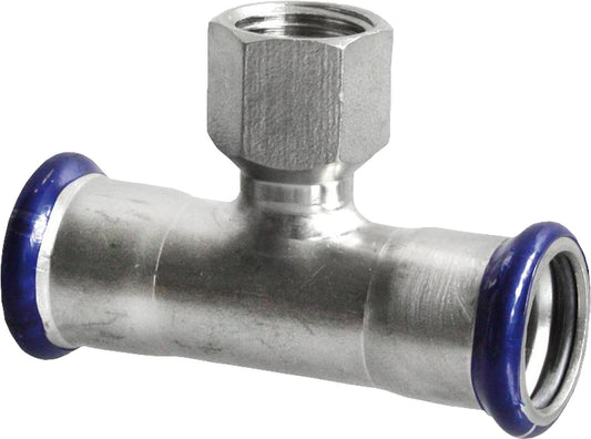 Stainless steel press fitting M-profile tee with female thread 42-DN40(1 1/2")-42