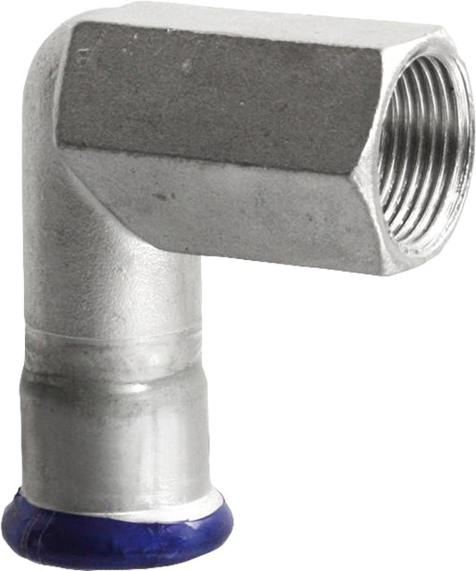 Stainless steel press fitting M-profile, transition angle 90°, female thread 35x1 1/4
