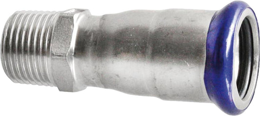 Stainless steel press fitting M-profile transition piece AG Ø 15x DN10 (3/8")