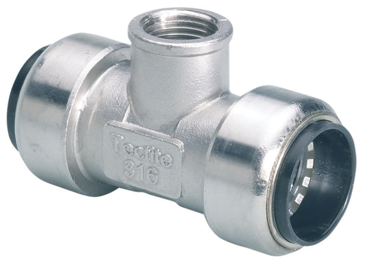 Stainless steel push-fit T-piece (i/IG/i) 28x1/2x28 mm