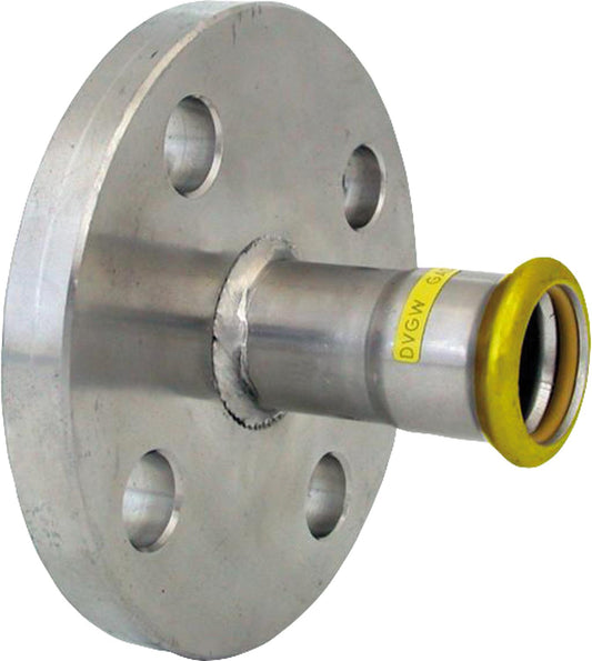 Stainless steel press fitting gas transition flange PN 16, DN 108, M-profile