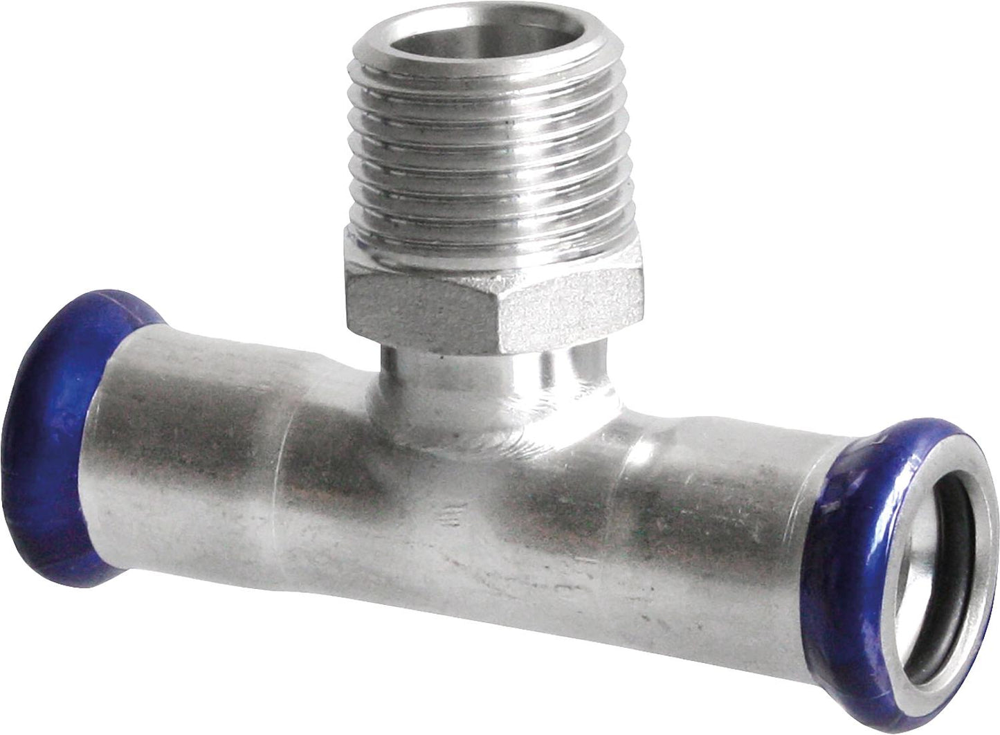 Stainless steel press fitting M-profile tee with male thread 54-DN32 (1 1/4")-54mm
