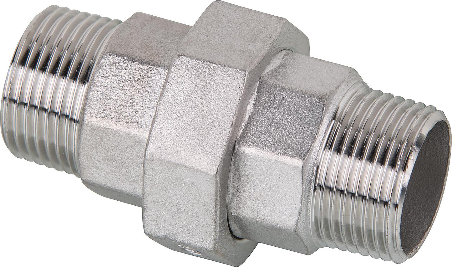 Screw connection male/male, 1/4", V4A, flat sealing