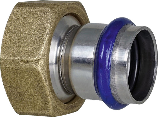 Stainless steel press fitting, V-contour connection fitting with seal, flat sealing, 54mm x 2 3/8"