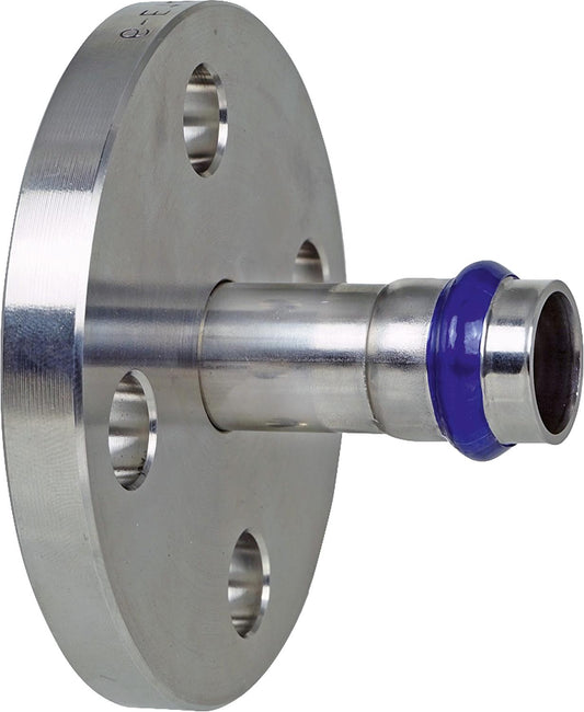 Stainless steel press fitting V-contour transition flange PN 16 54mm