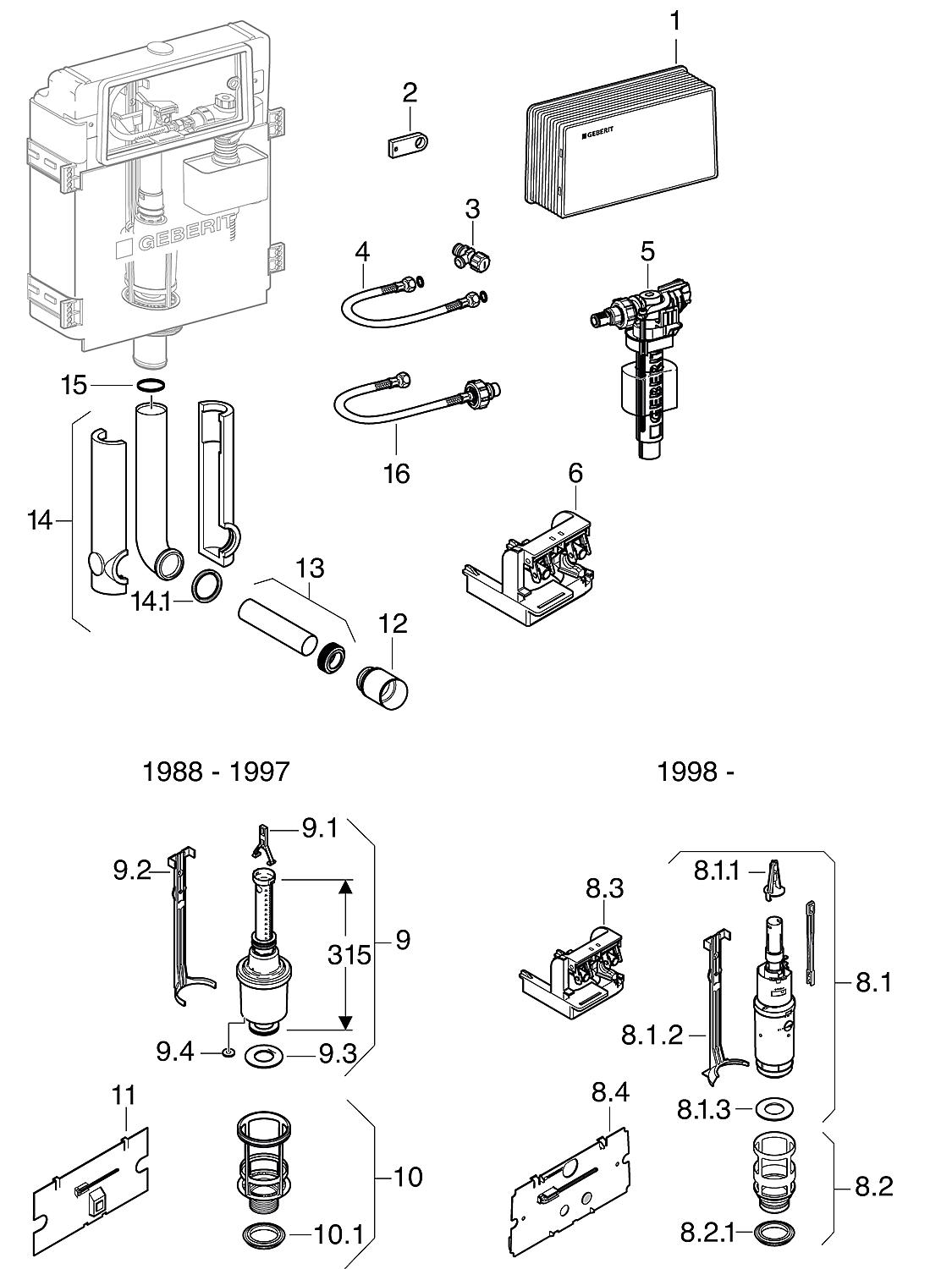 Profile seal for basin
